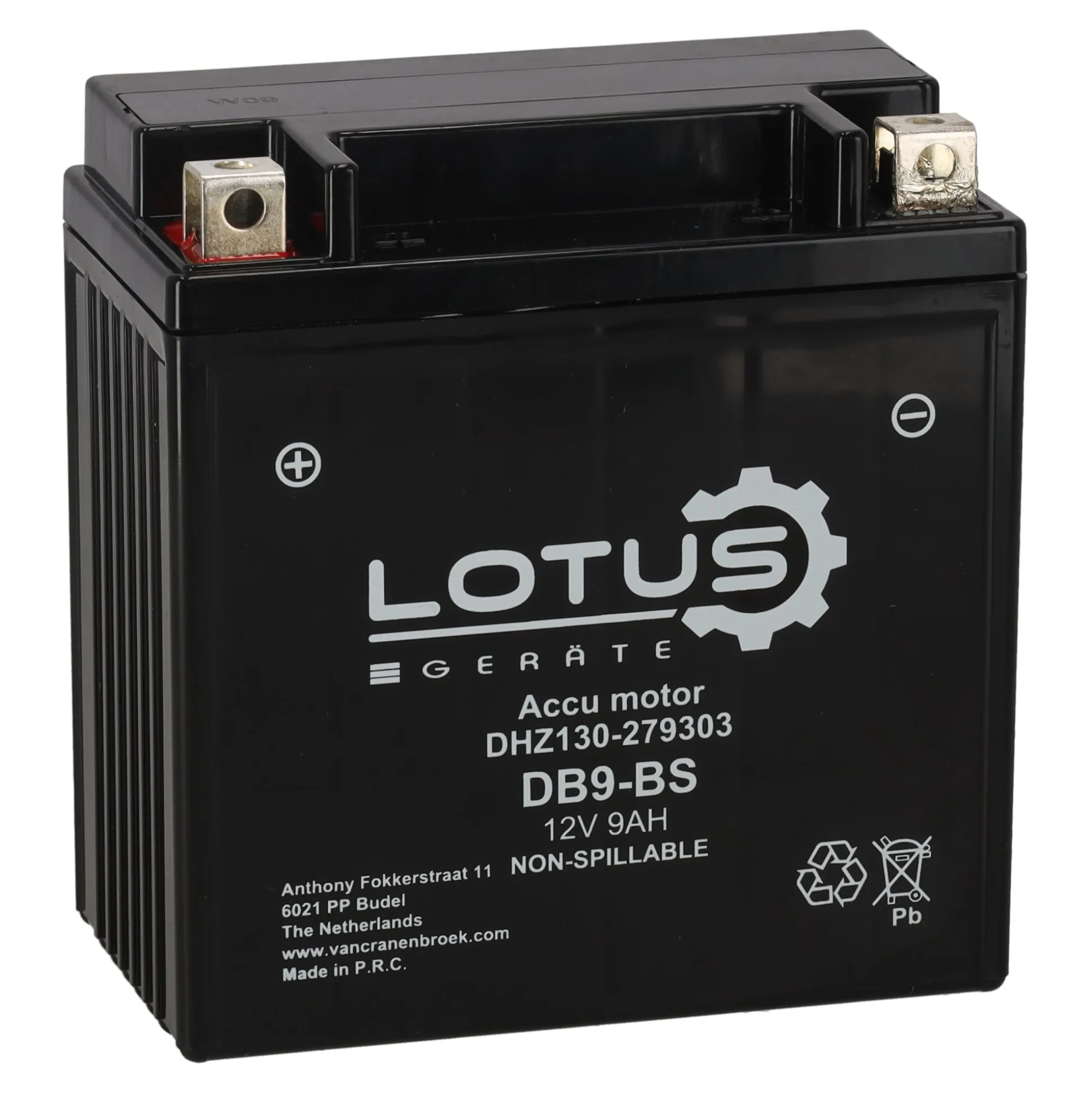 Accu motor 12V 9Ah DB9-BS V2 Lotus