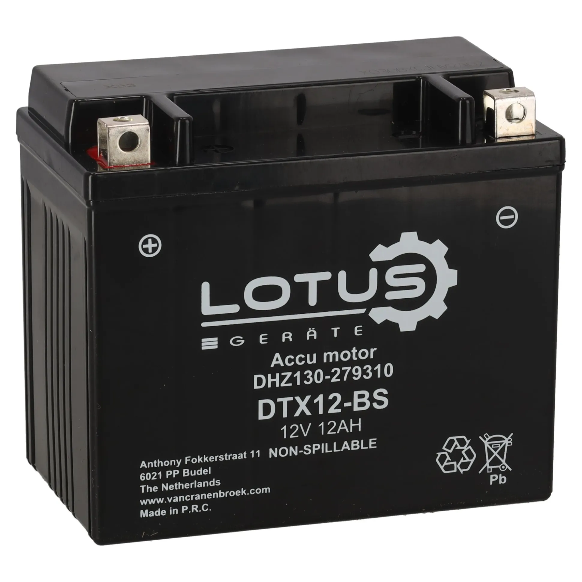 Accu motor 12V 12Ah DTX12-BS V2 Lotus