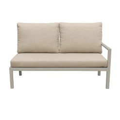 Bank 2-zit links Brozzi milky grey met kussens
