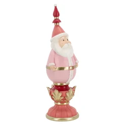 Beeld kerstman donkerroze 49 cm