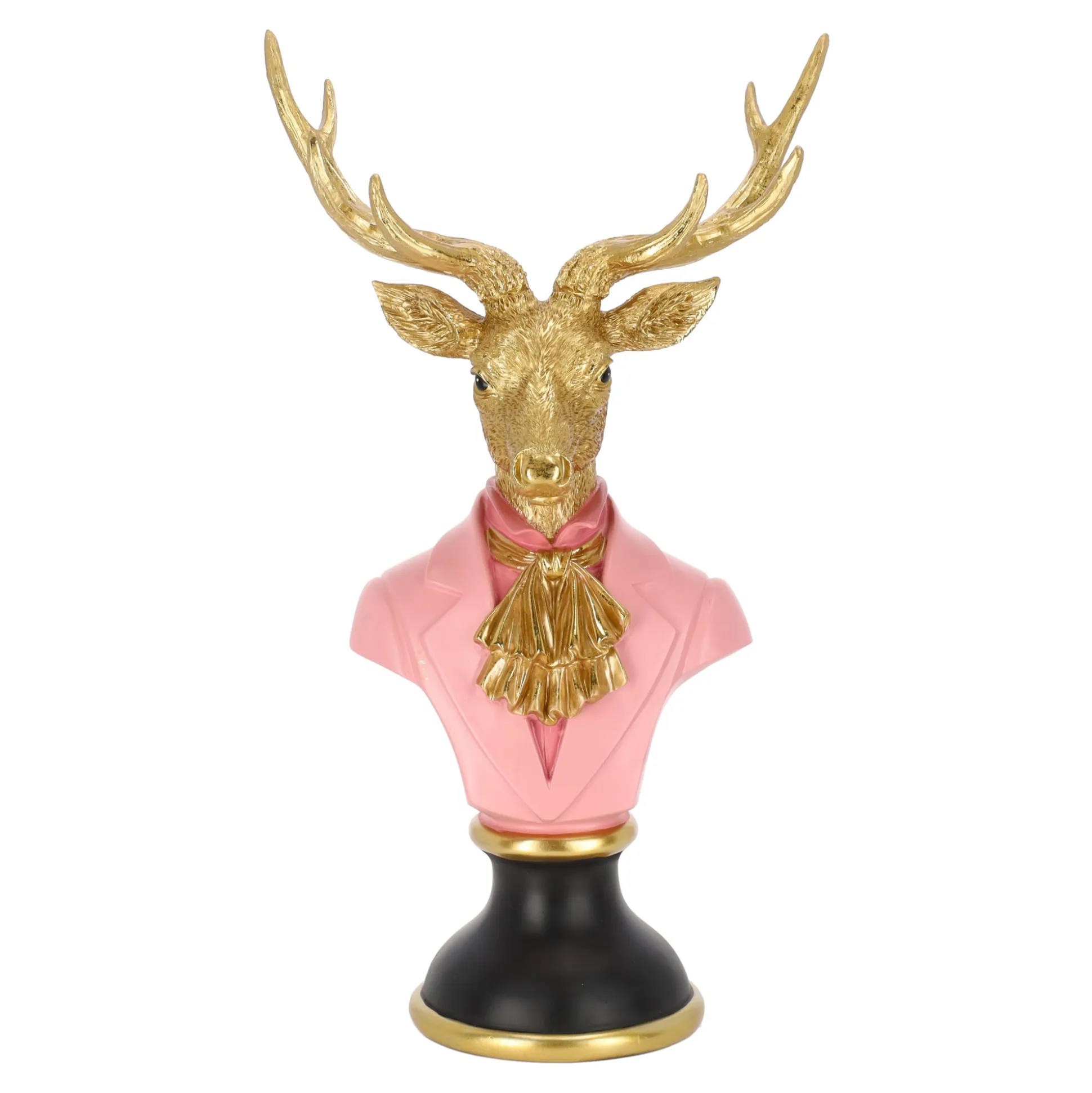Beeld rendier 28 x 53 cm roze