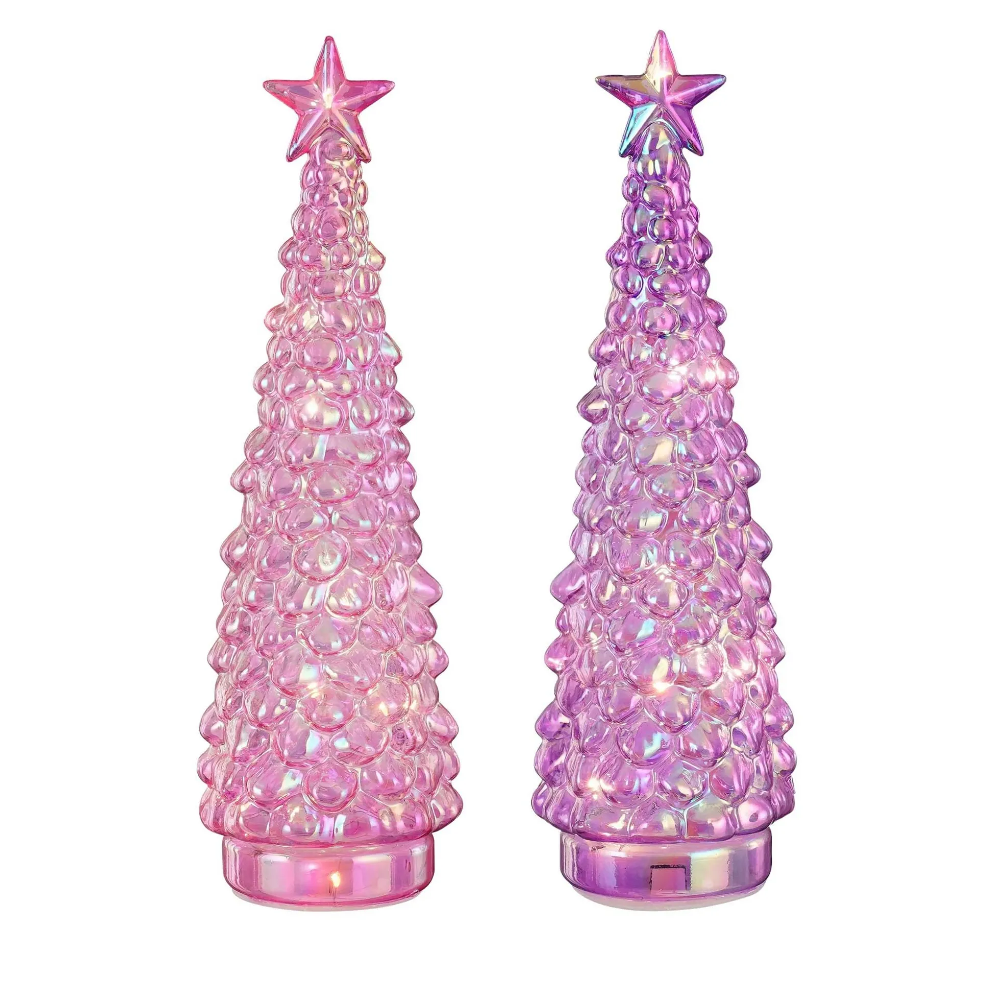 Boom glas roze lila LED 28cm