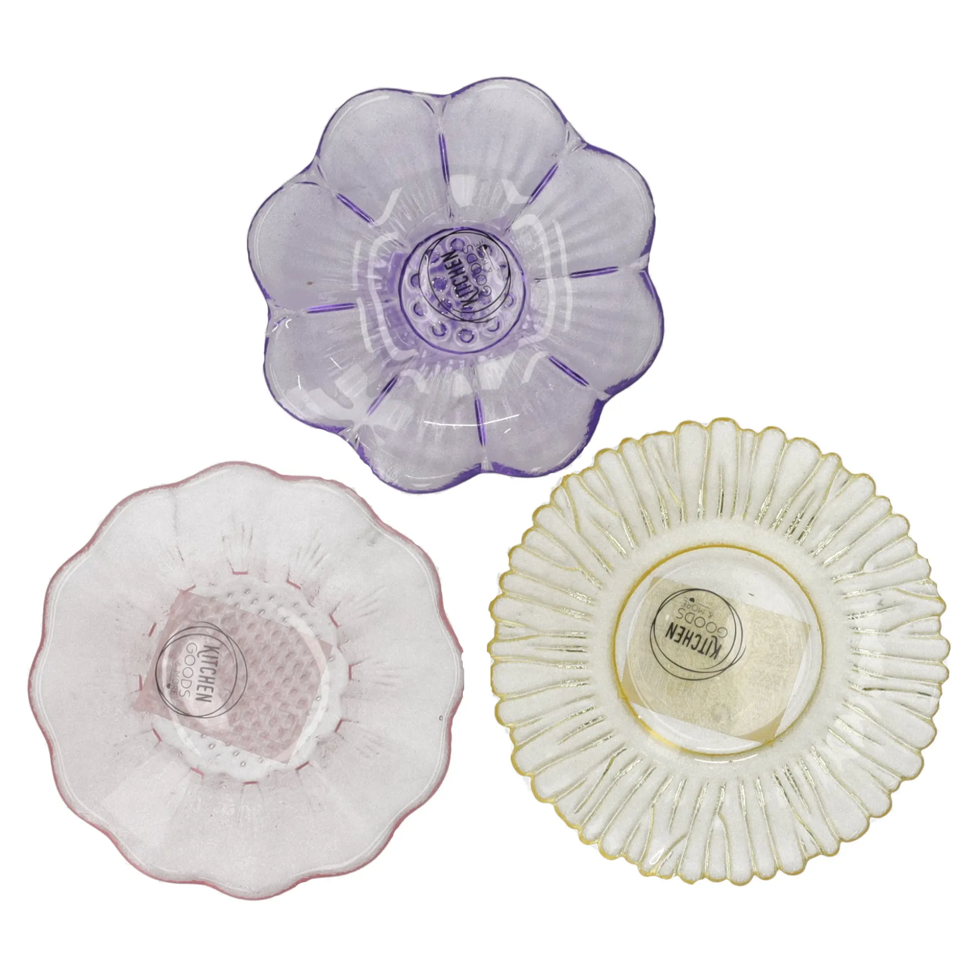 Bord glas bloem 12 cm 3 assorti