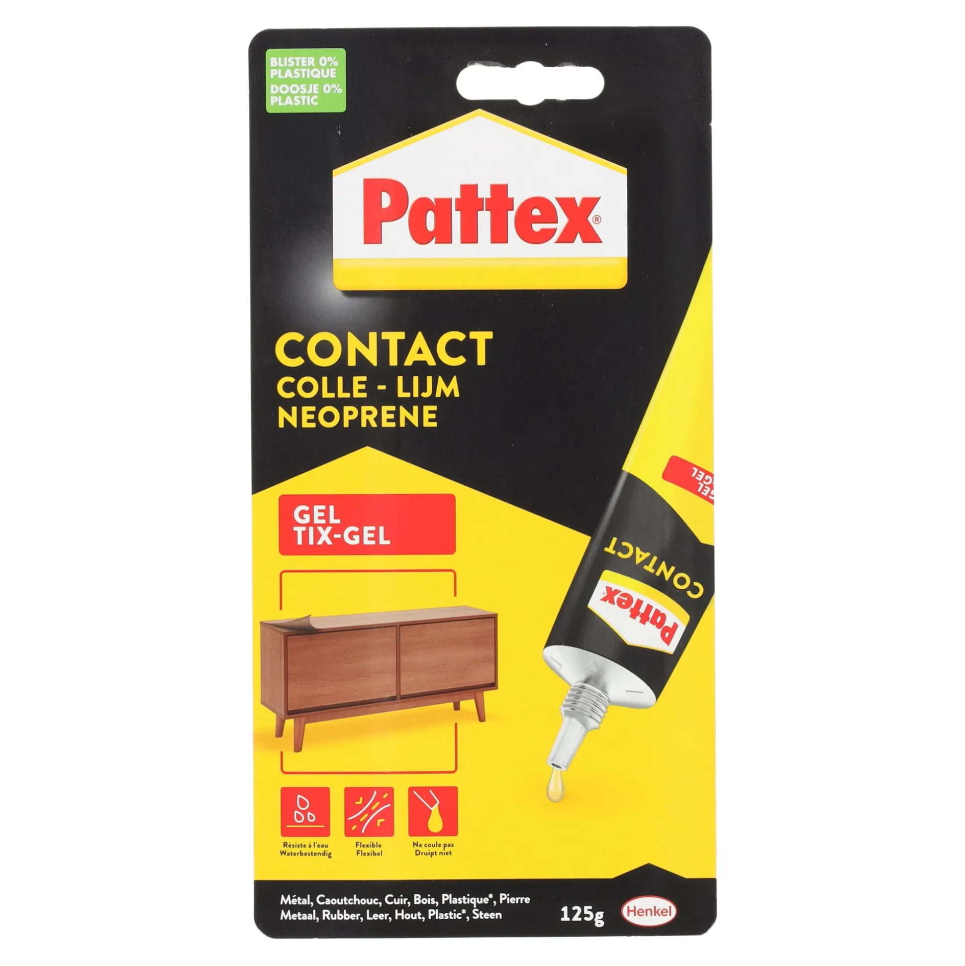 Contactlijm tix-gel 125G Pattex