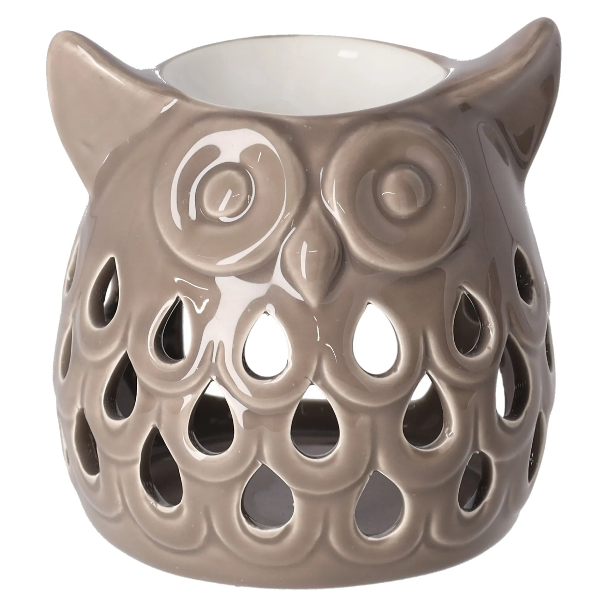 Creascents brander uil taupe 12 cm