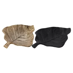 Deco blad metaal Parksville 16 cm zwart