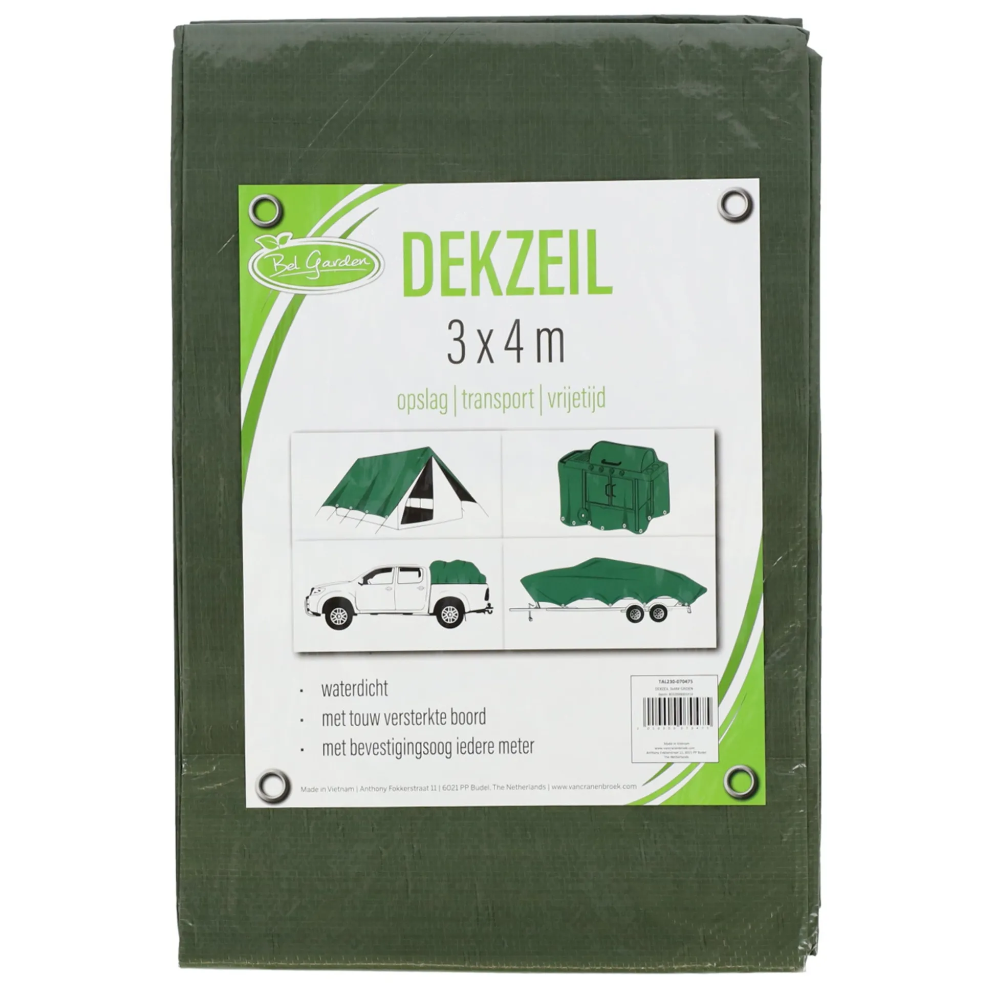 Dekzeil 3x4 m groen