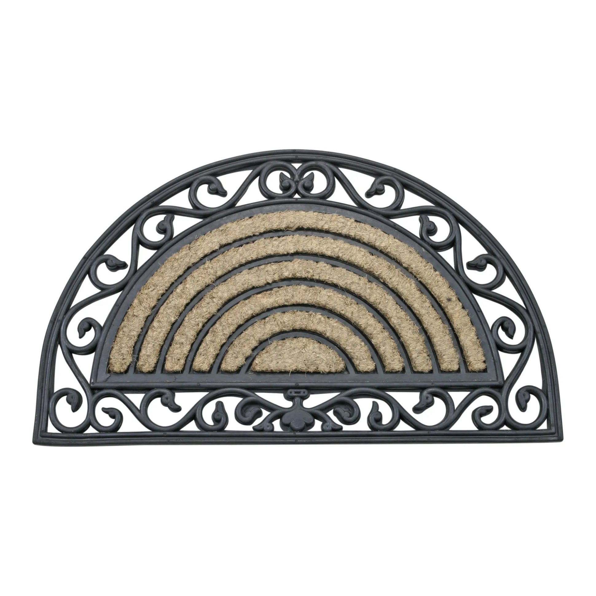 Deurmat rubber-kokos halfrond 45x75cm