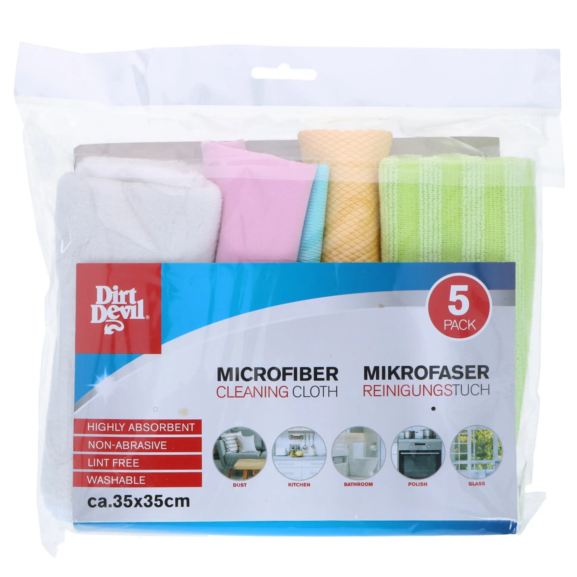 Doek microvezel 35x35 5st Dirt Devil