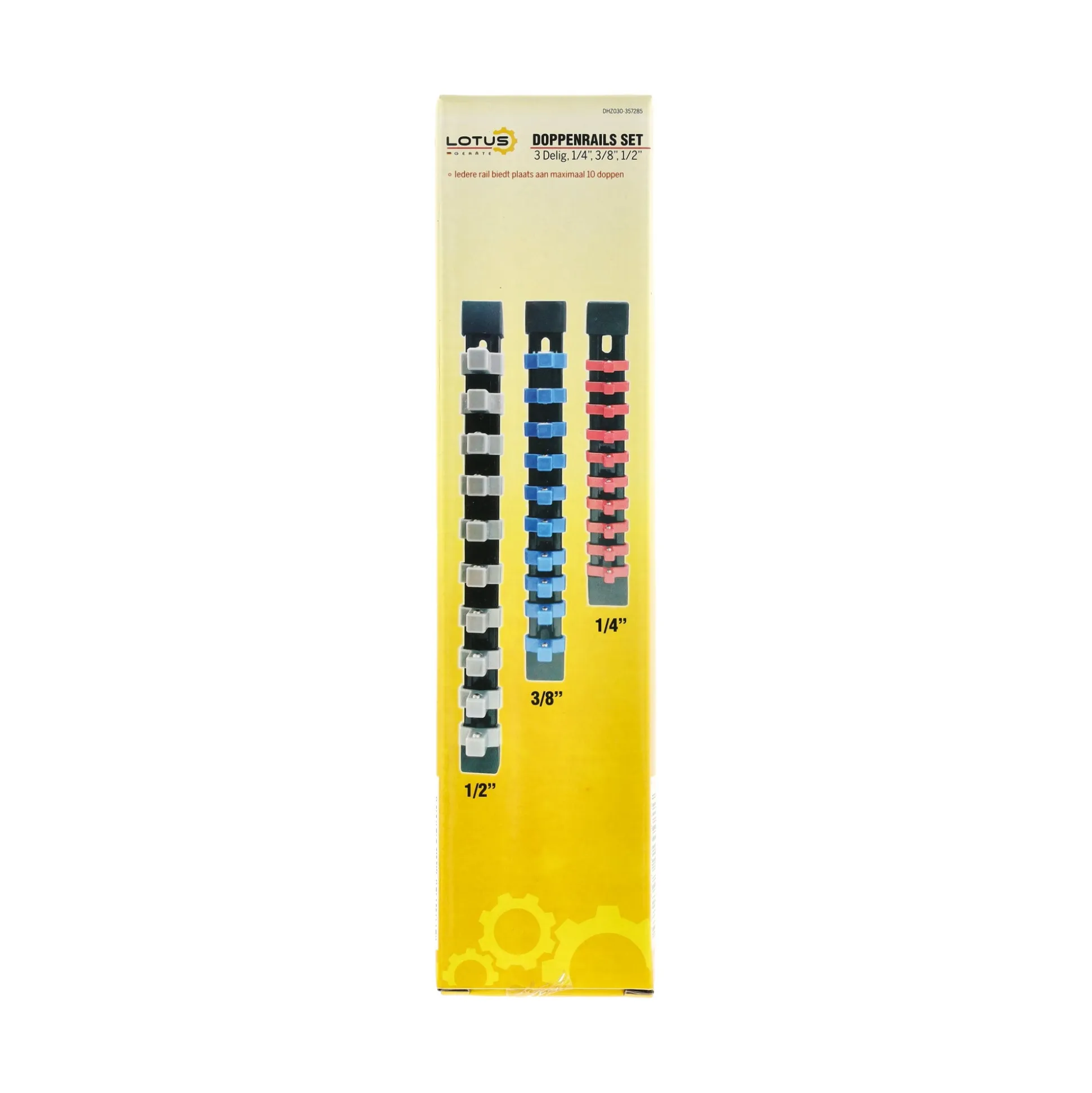 Doppenrails set 3-delig 1/4 3/8 1/2 Lotus