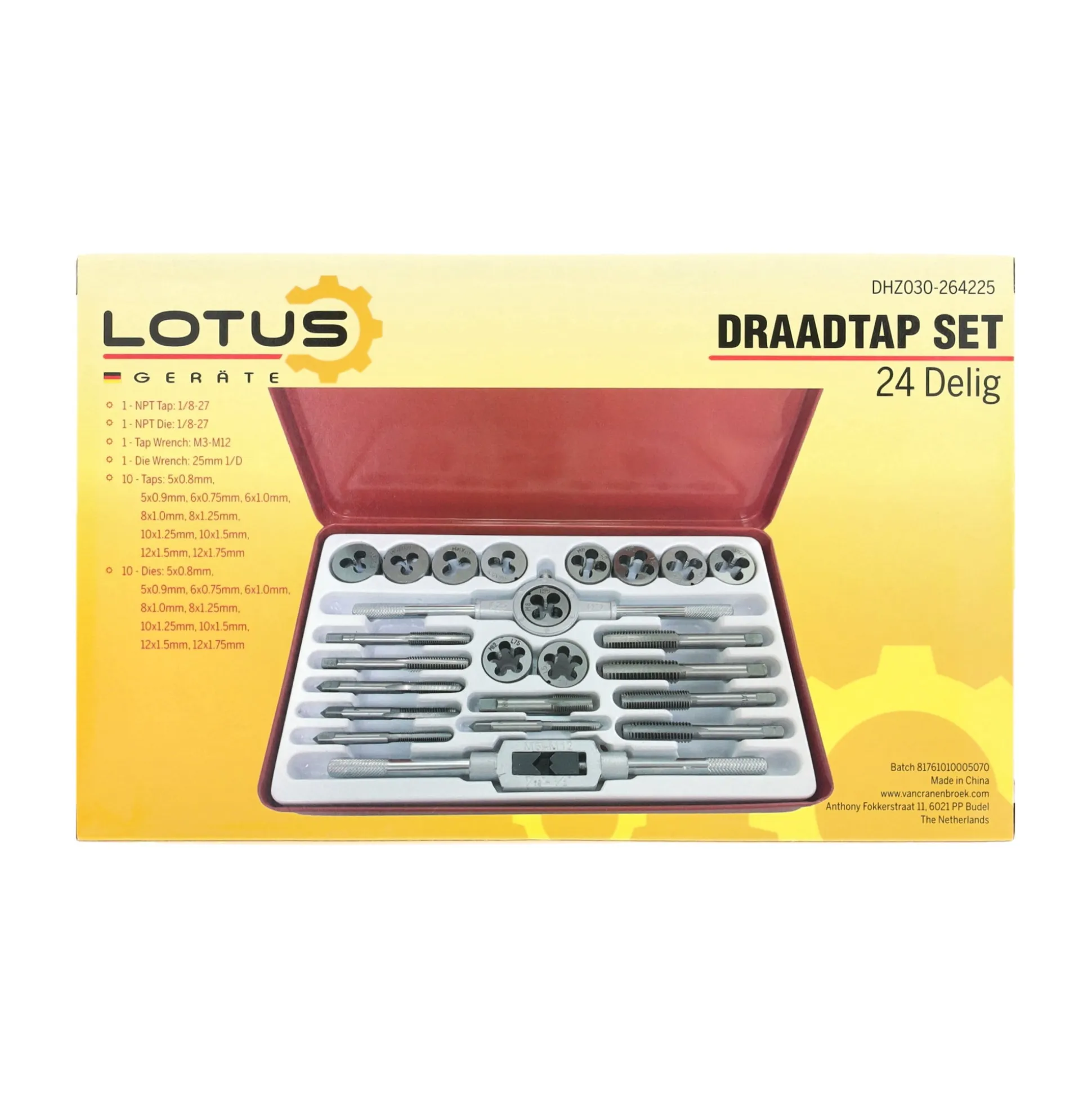 Draadtap set 24-delig Lotus