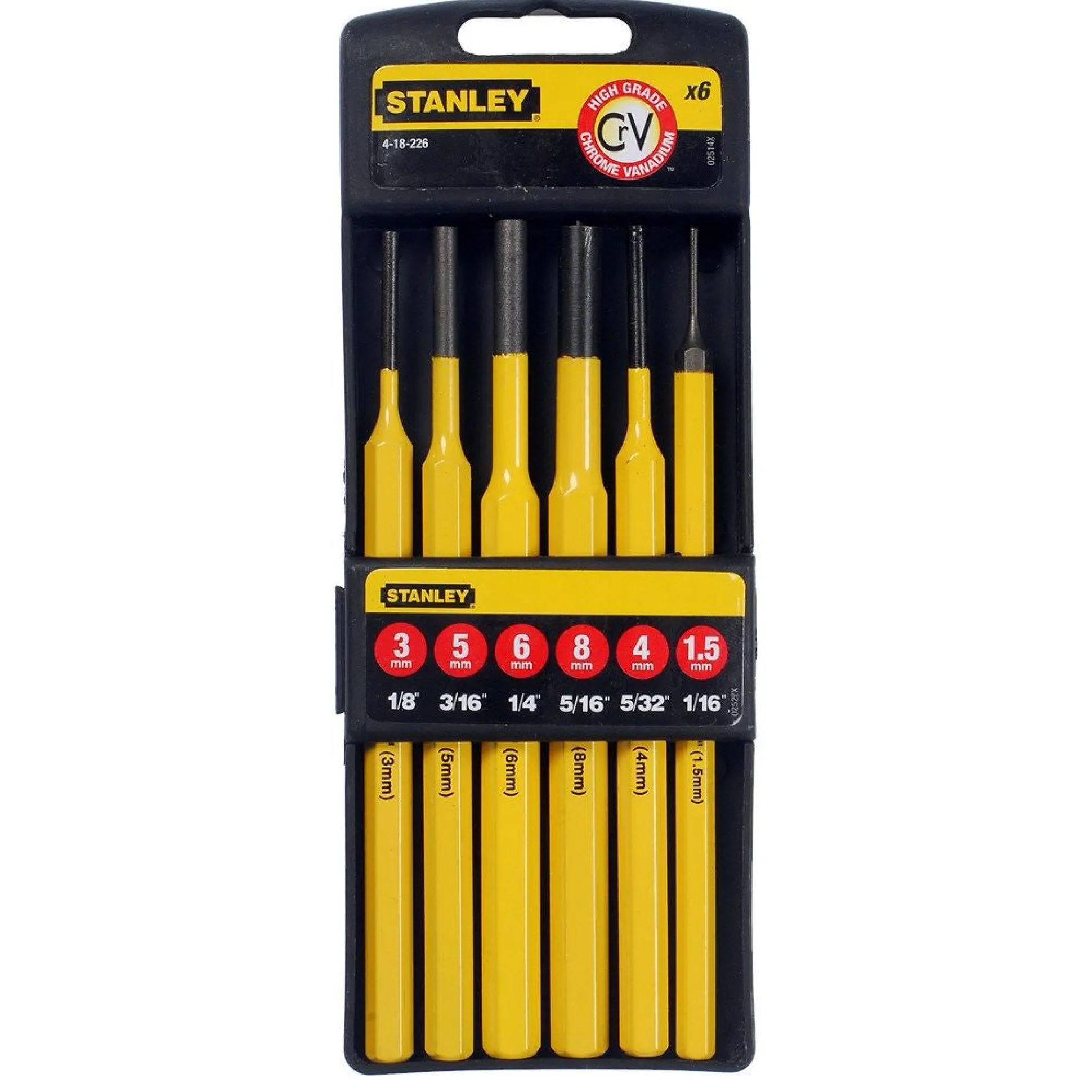 Drevel en centerpunten set 6-delig Stanley