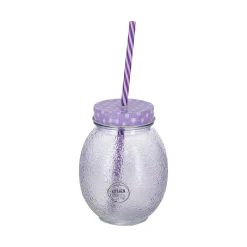 Drinkglas met rietje13 cm 4 assorti