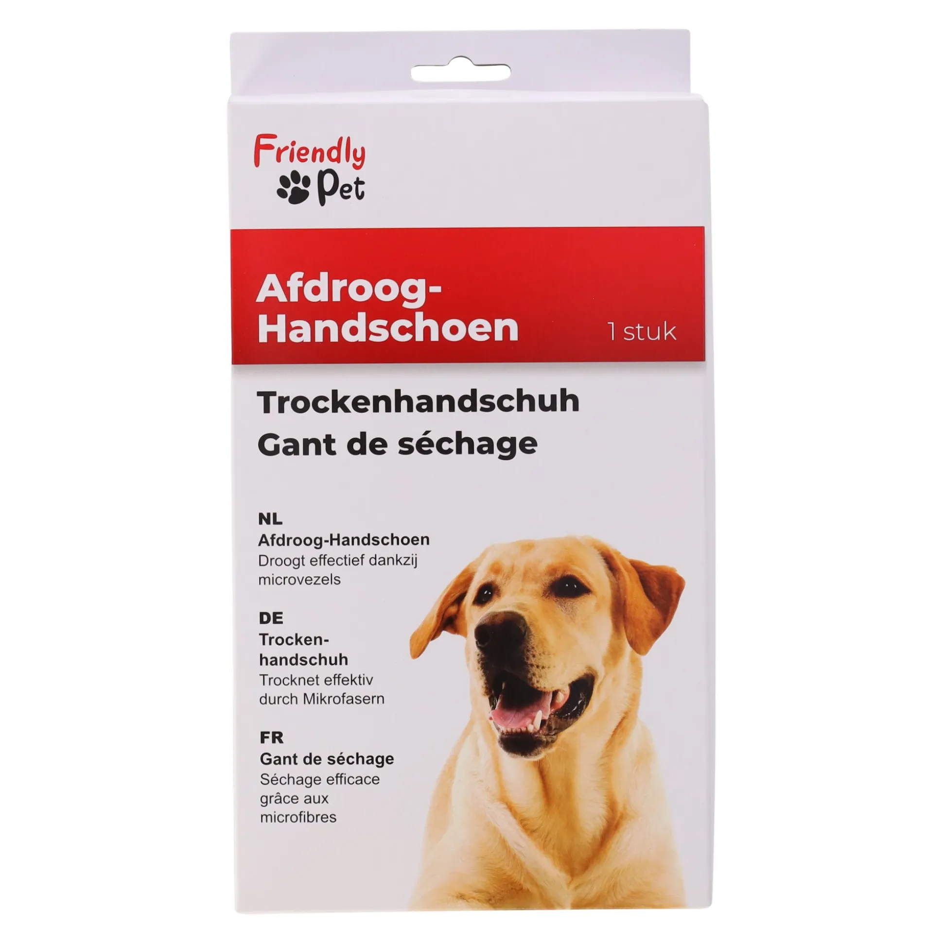 Drooghandschoen hond blauw 28x18cm