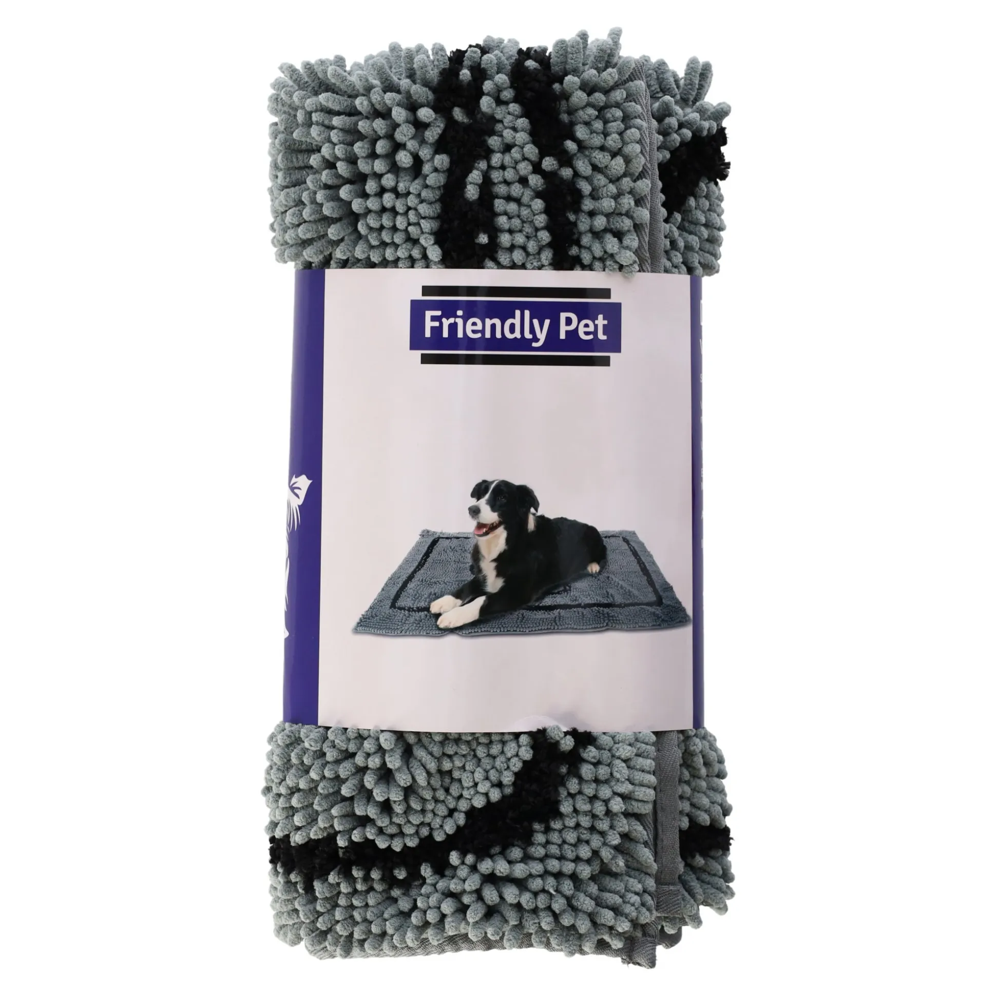 Droogloopmat hond 76x53cm grijs