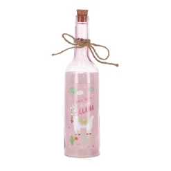 Fles deco LED lama luiaard 29 cm