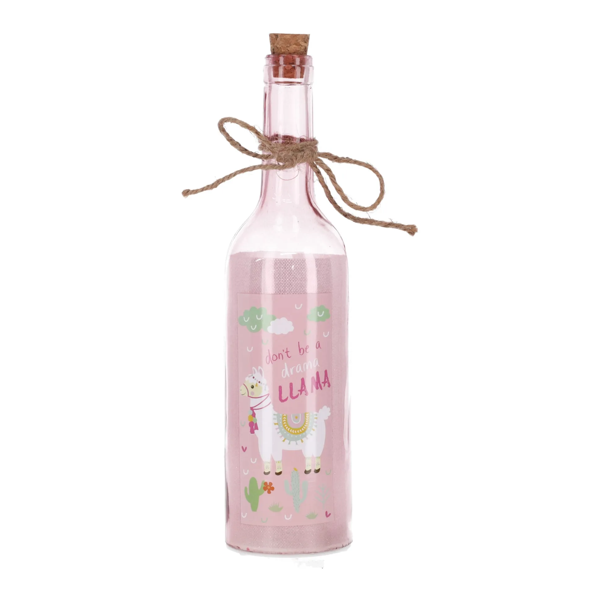 Fles deco LED lama luiaard 29 cm