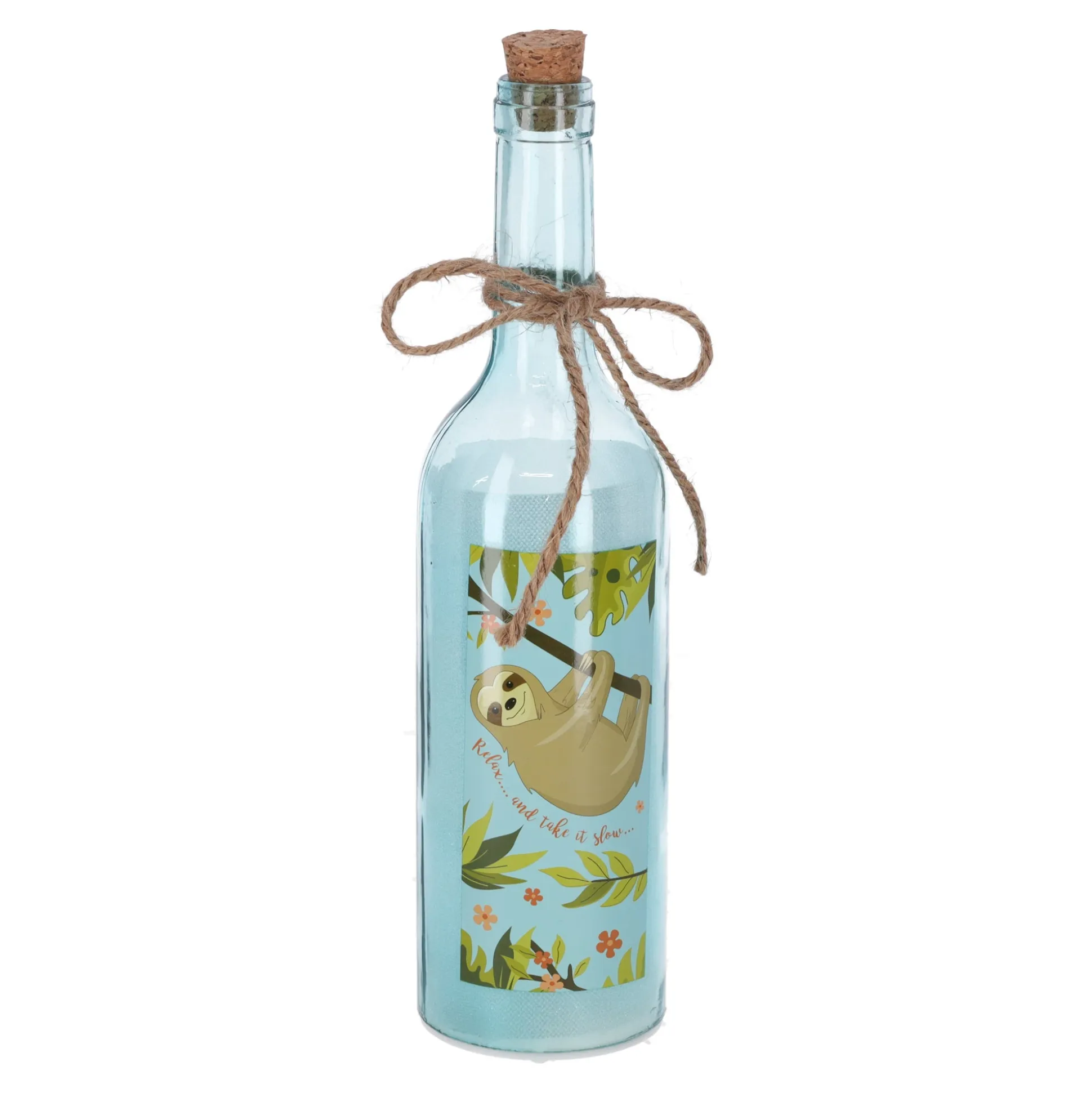 Fles deco LED lama luiaard 29 cm