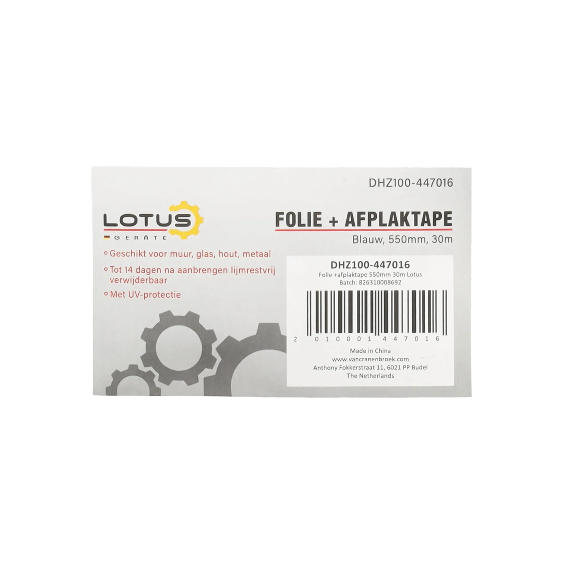 Folie met afplaktape pro blauw 550 mm 30 m Lotus