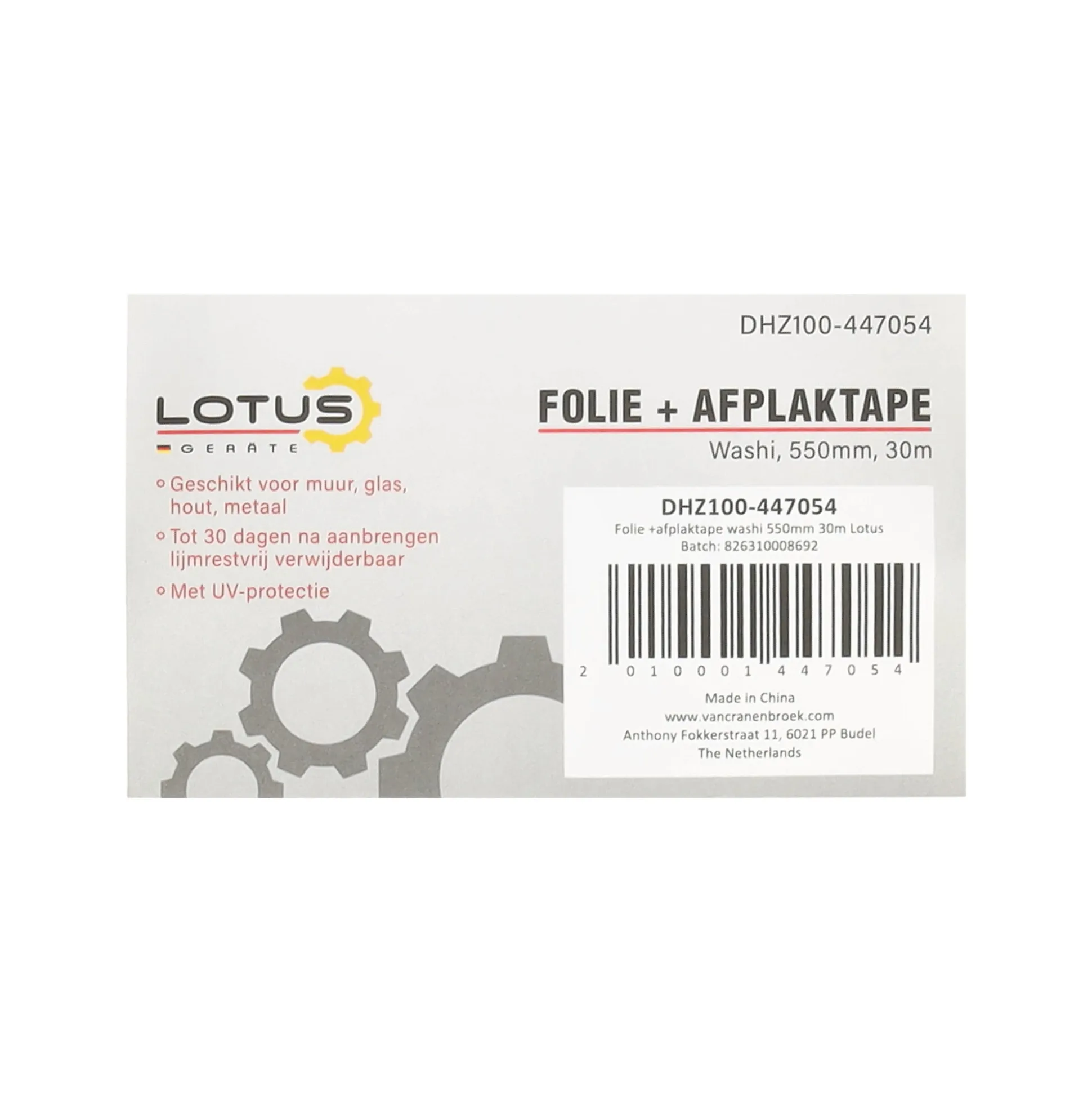 Folie met afplaktape pro Washi 550 mm 30 m Lotus