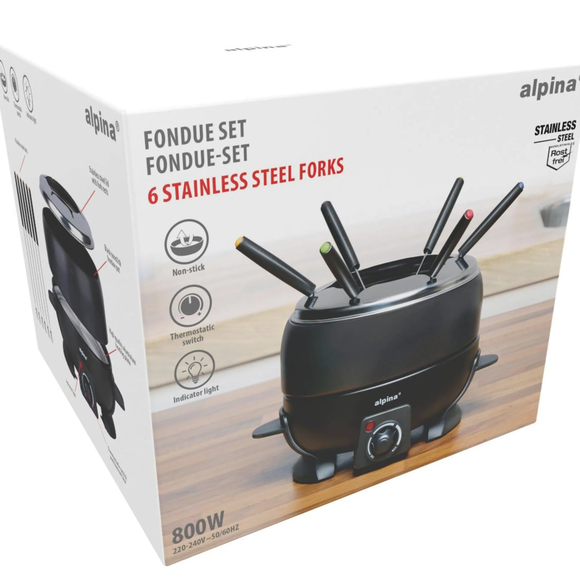 Fondueset 2,3 L 800W Alpina