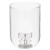 Glas strik roze 11 cm