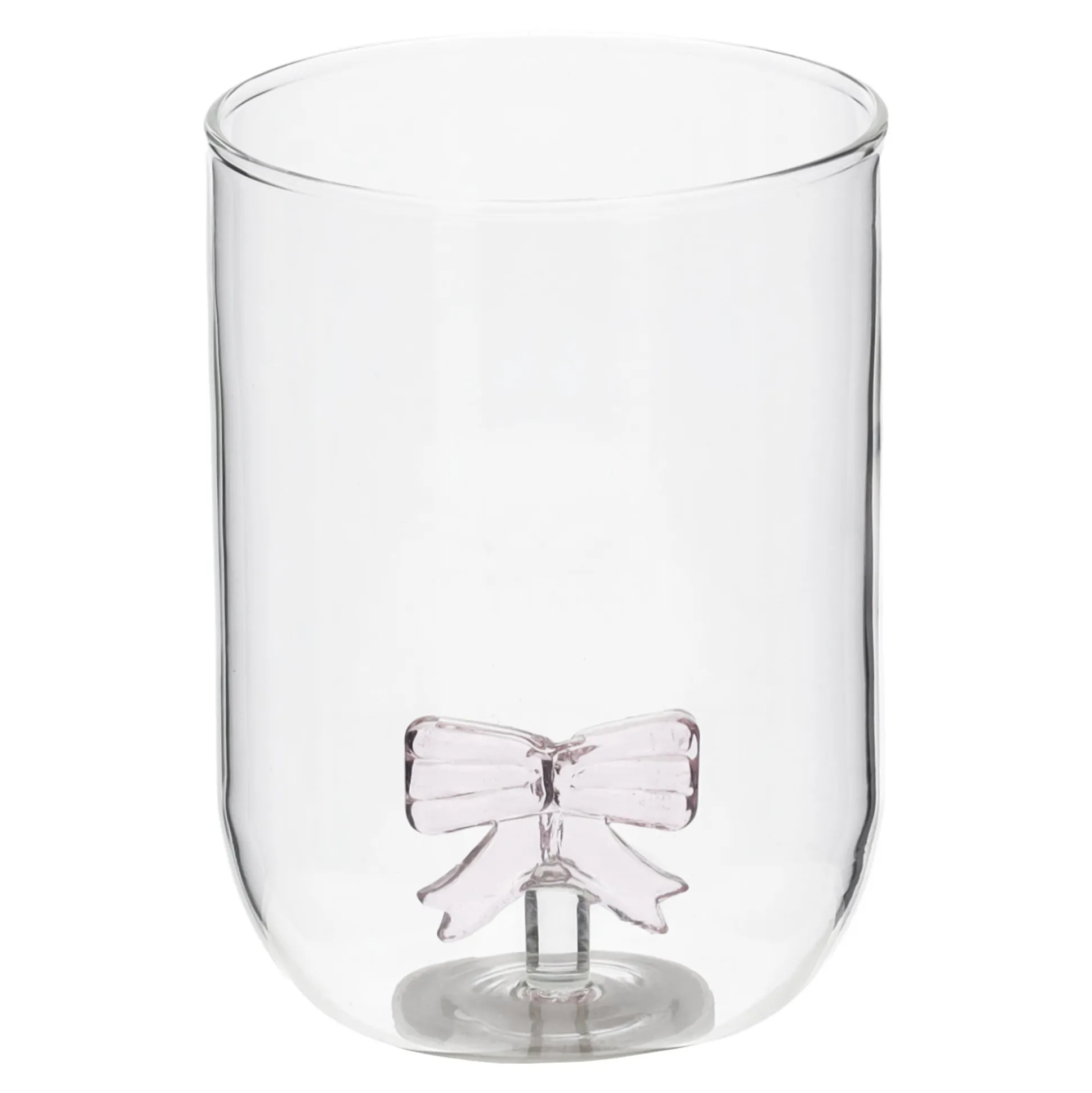 Glas strik roze 11 cm