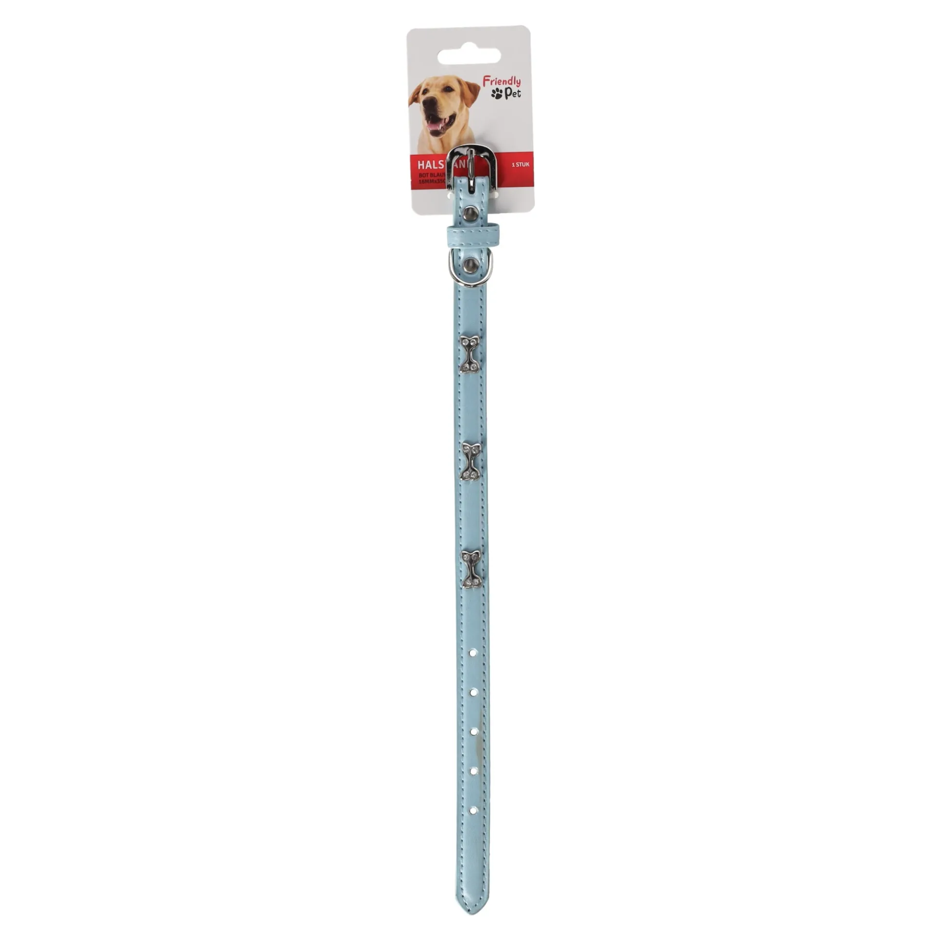 Halsband bot blauw 16mmx35cm