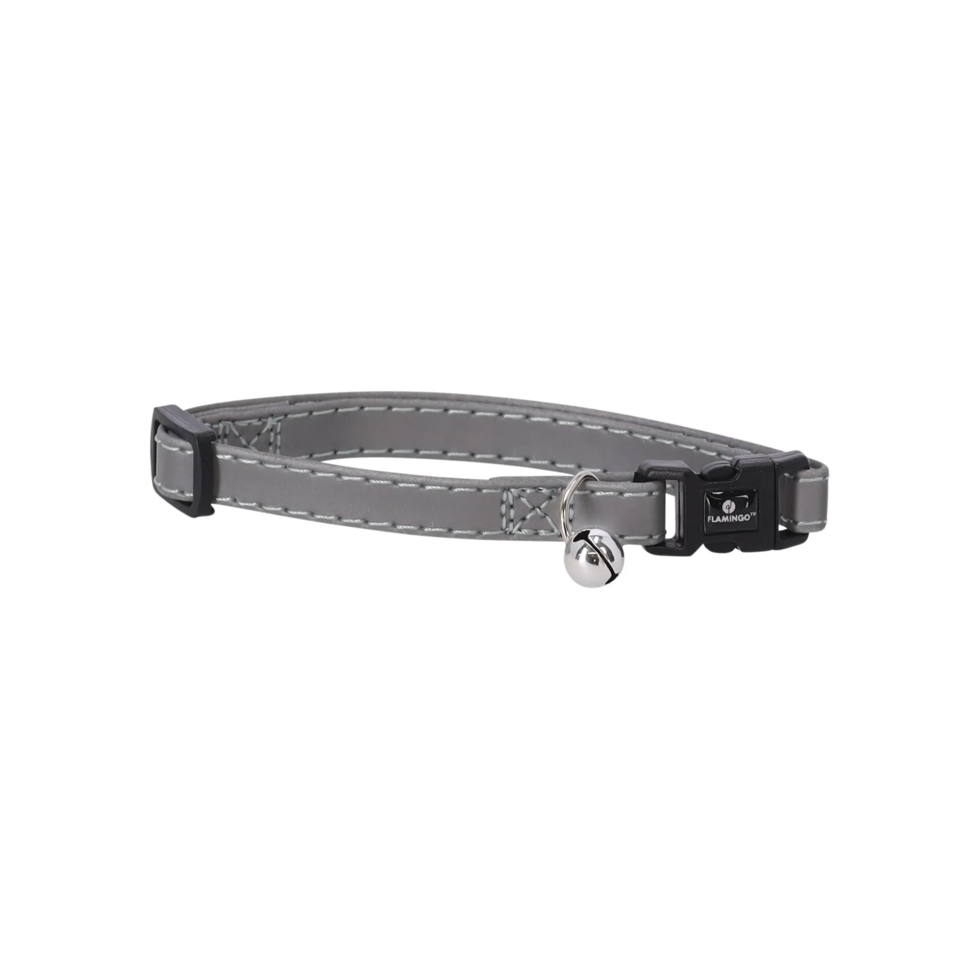Halsband kat zilver refl 10mm x 30cm