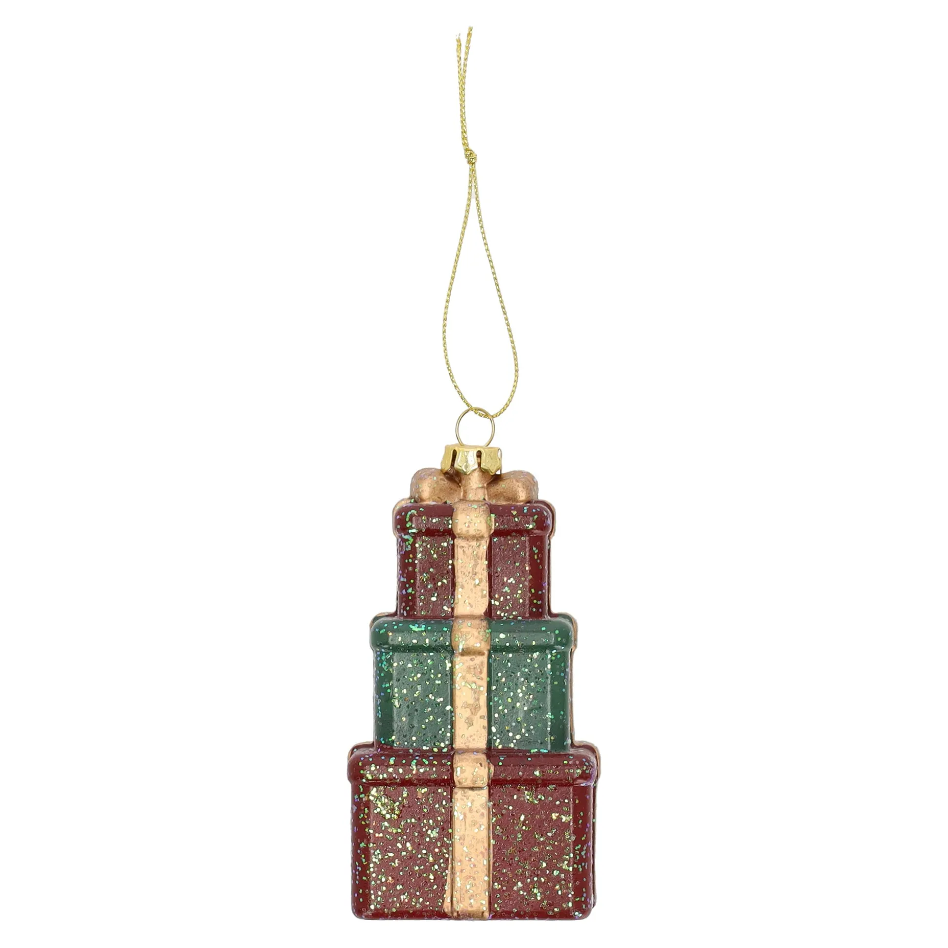 Hanger cadeau rood groen 6 x 10 cm