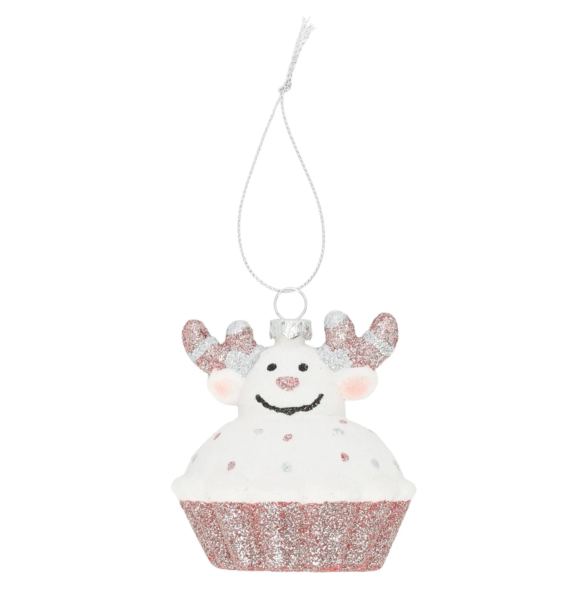 Hanger cupcake rendier roze 7 x 8 cm