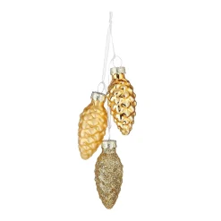 Hanger dennenappels groen goud