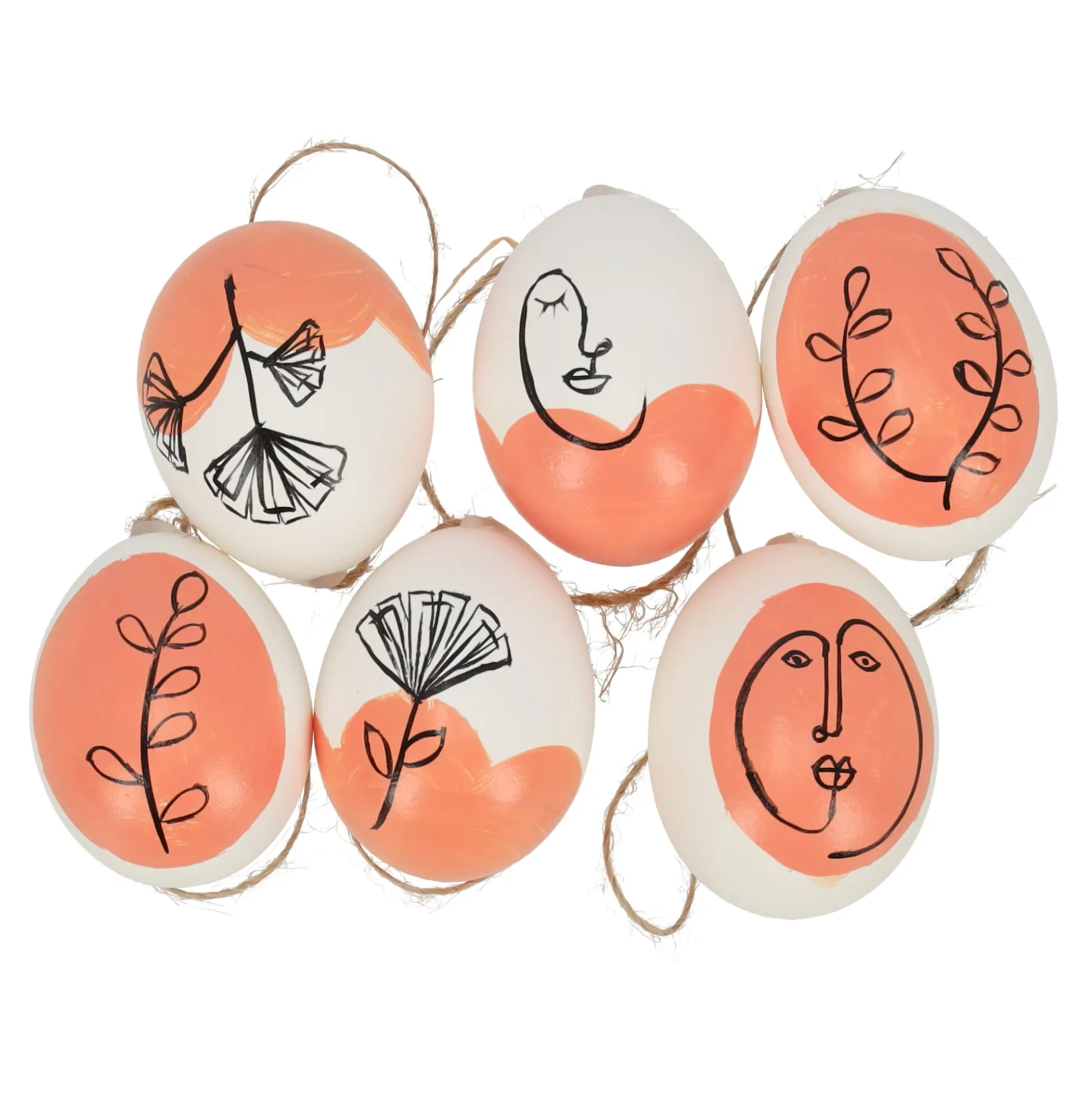 Hanger ei nature oranje 6st