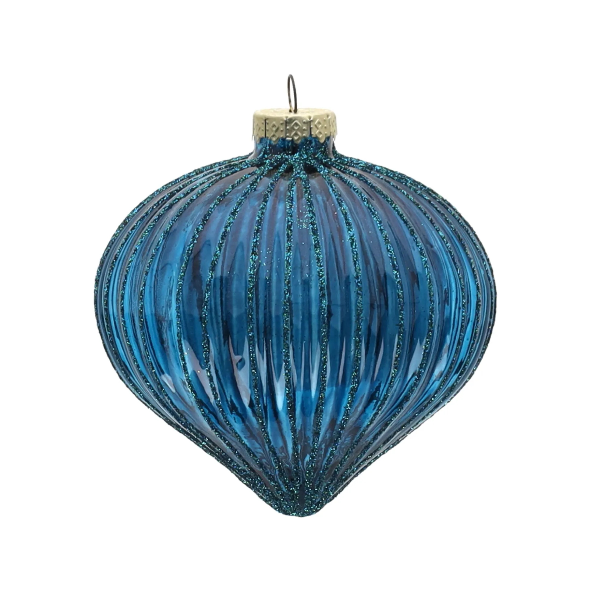 Hanger glas bal 10 cm blauw