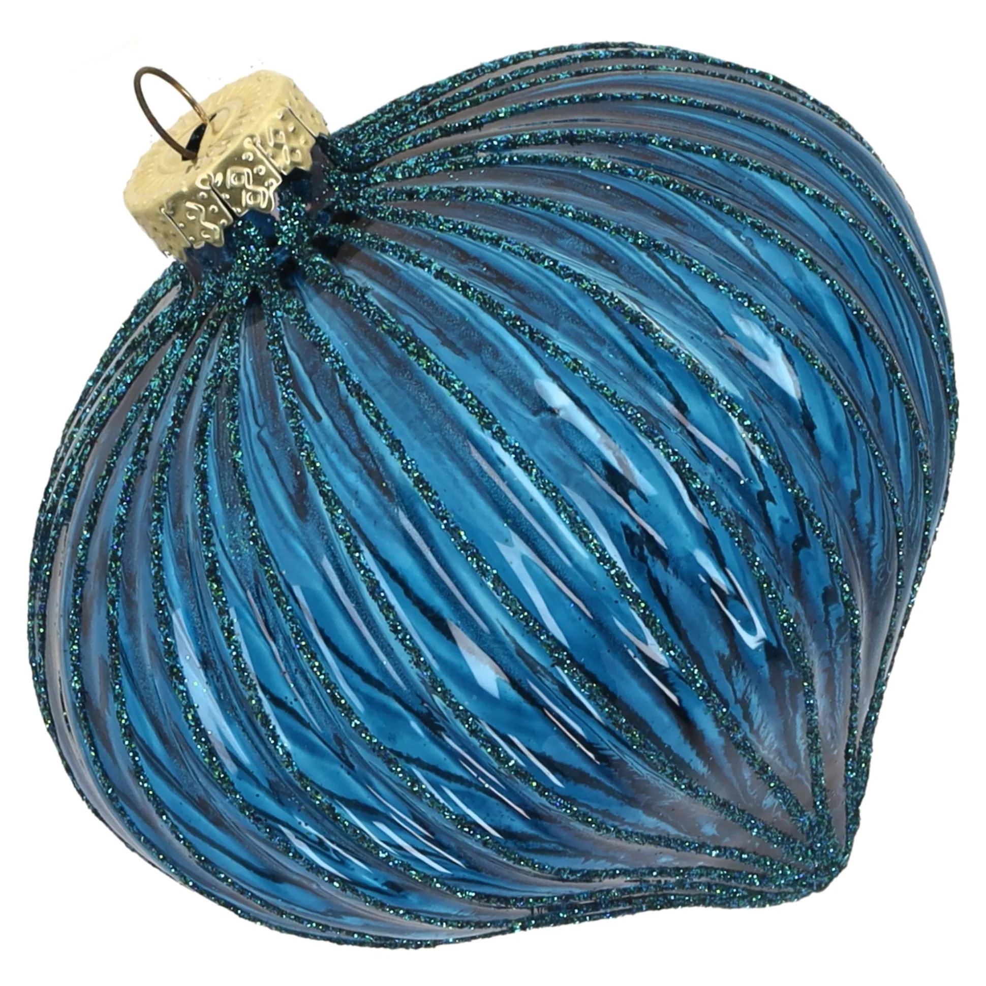 Hanger glas bal 10 cm blauw