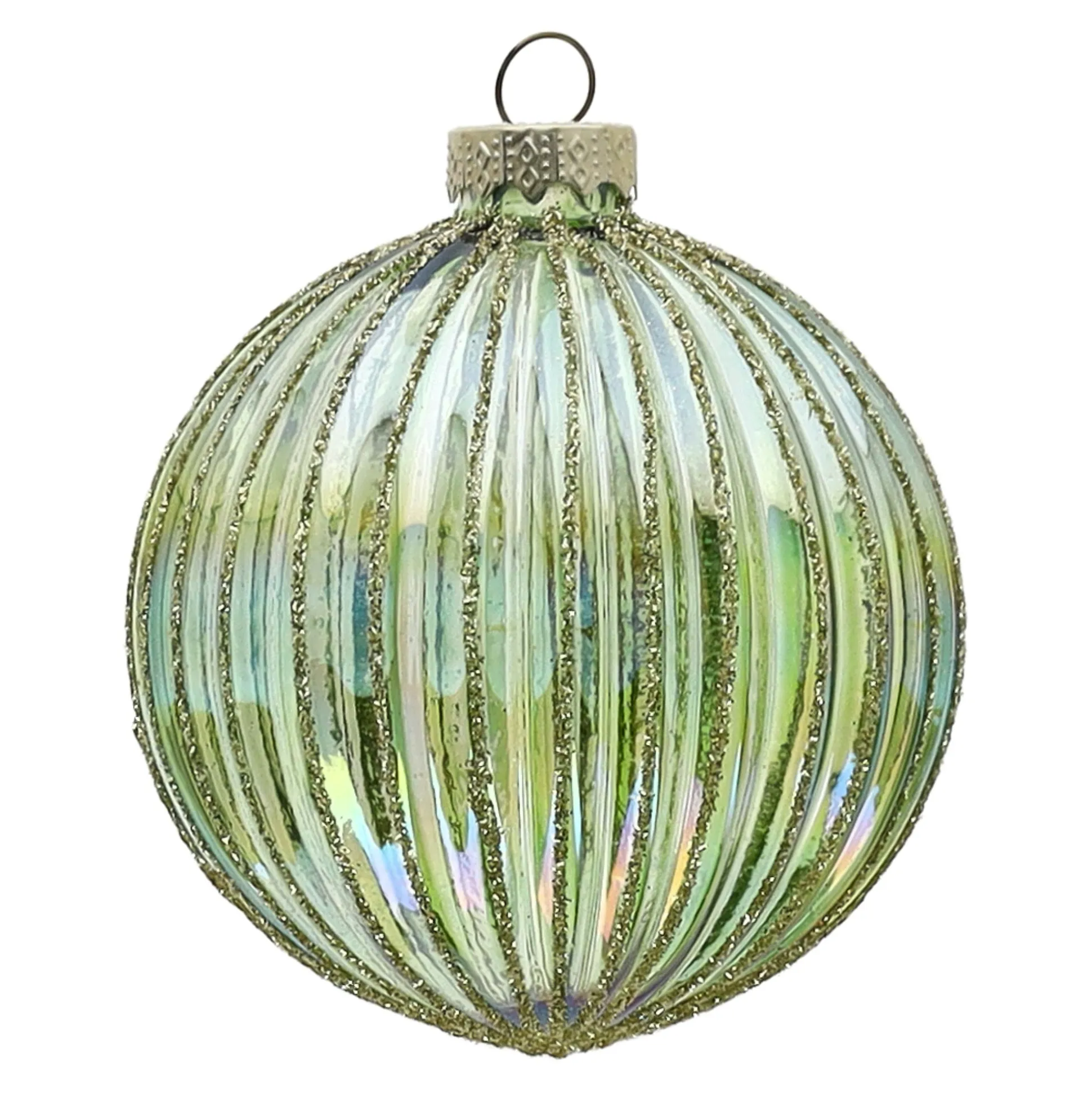 Hanger glas bal 8 cm groen