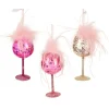 Hanger glas cocktail roze 10 cm