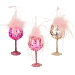 Hanger glas cocktail roze 10 cm