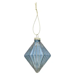 Hanger glas diamant 9 cm blauw
