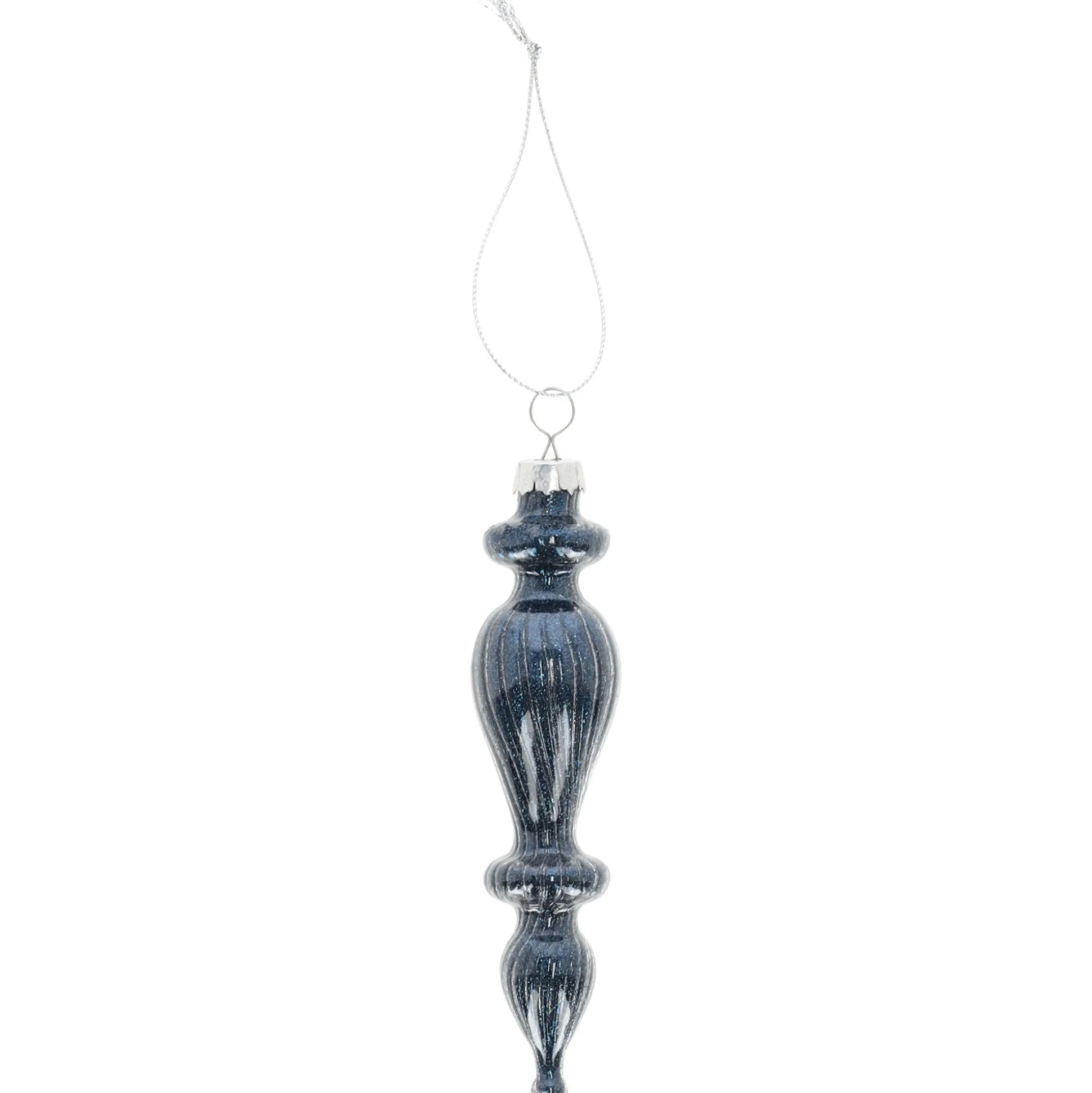 Hanger glas pegel 13 cm blauw