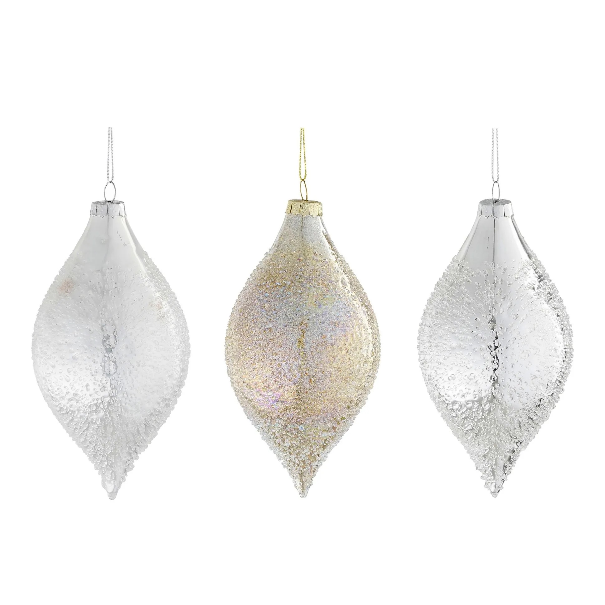 Hanger glas zilver goud 13cm