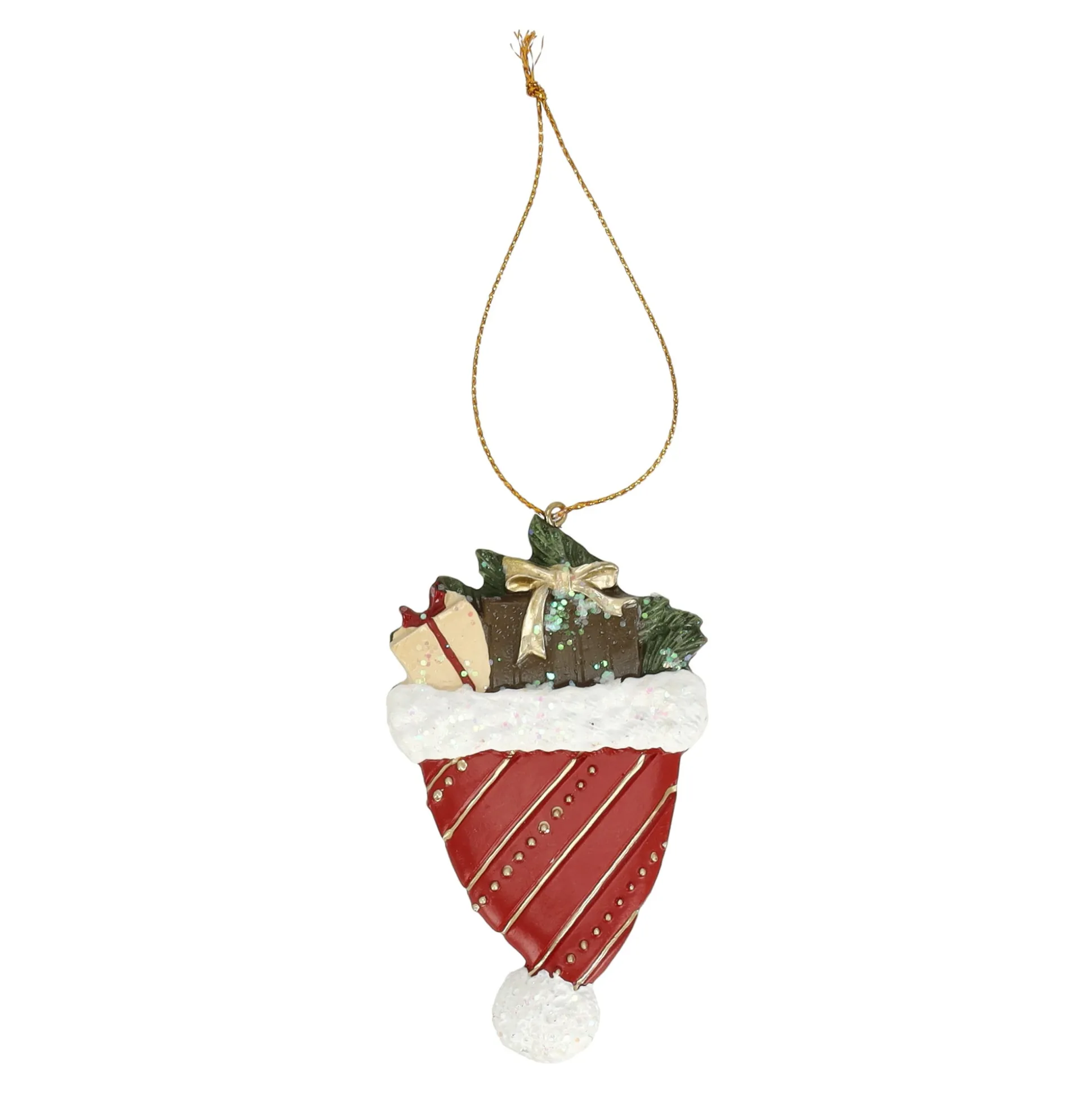 Hanger kerstmuts rood 11cm