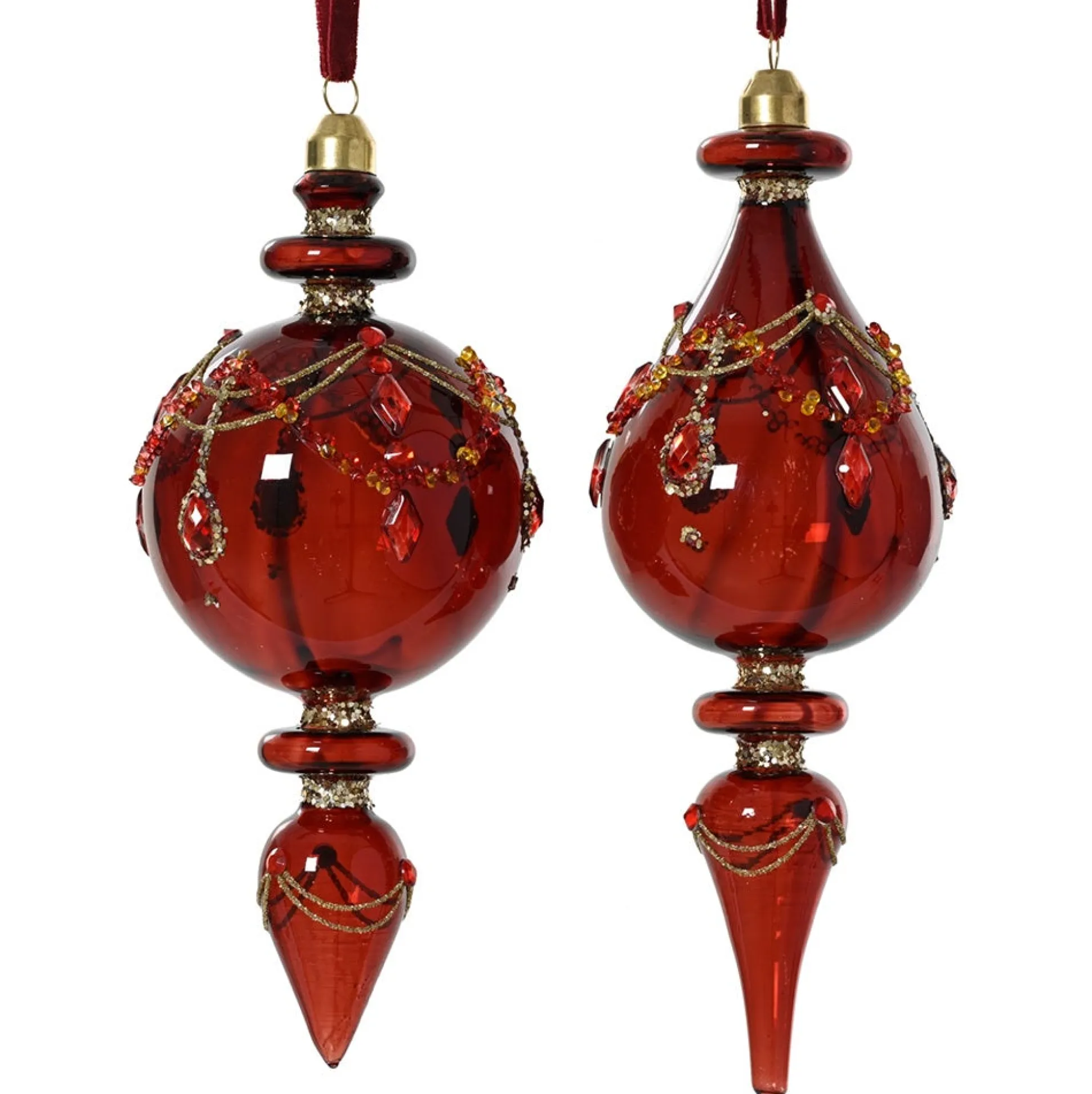 Hanger pegel glas rood 18 cm