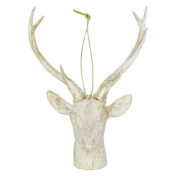 Hanger rendierkop goud 9 x 14 cm