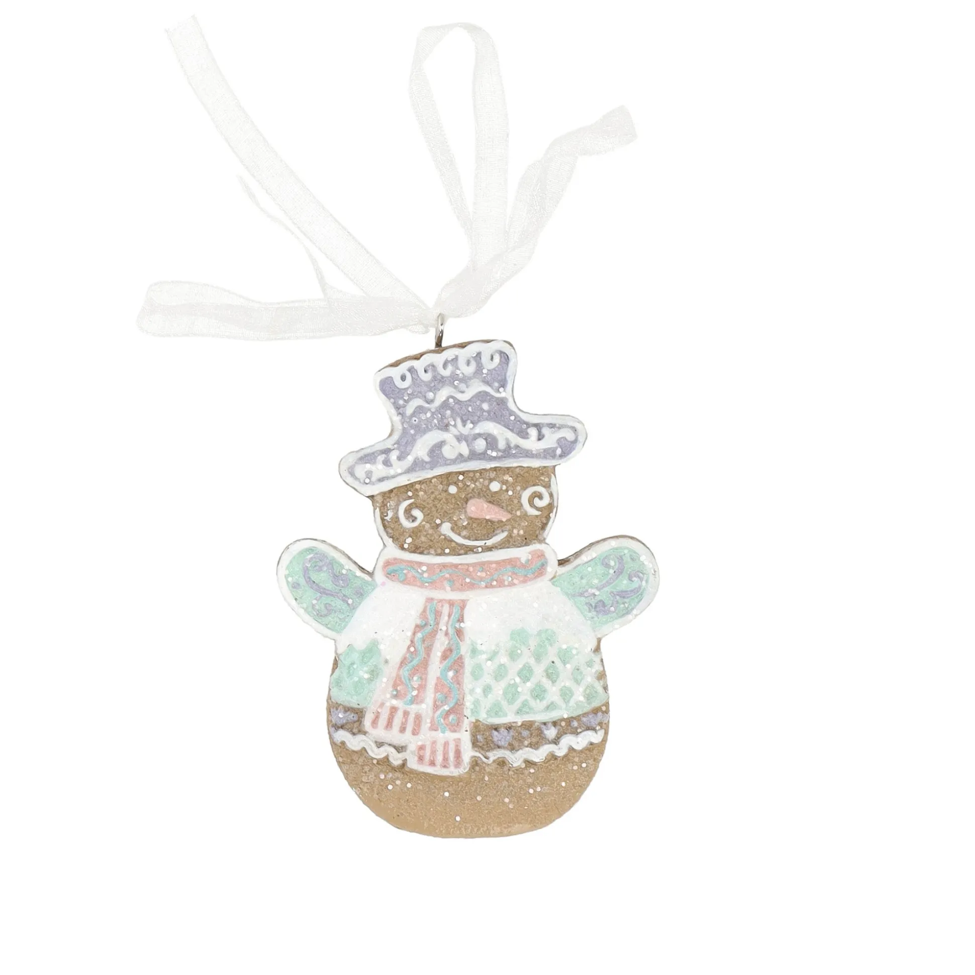 Hanger sneeuwman gingerbread 9 cm