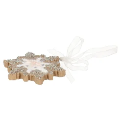 Hanger sneeuwvlok gingerbread roze 8 cm