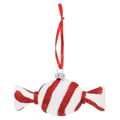 Hanger snoep rood wit 13 x 5 cm