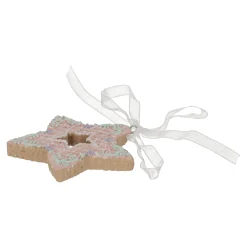 Hanger ster gingerbread roze 8 cm