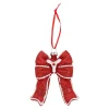 Hanger strik rood wit 9 x 11 cm