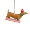 Hanger teckel bruin 12x8cm
